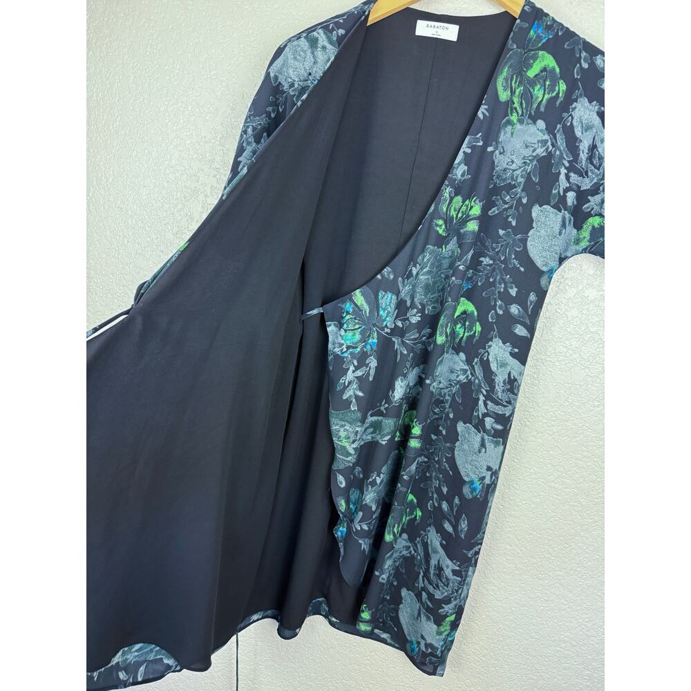 Aritzia Babaton Wallace Floral Botanical Full Wrap Dress S Whimsigoth Lined EUC - Picture 7 of 12